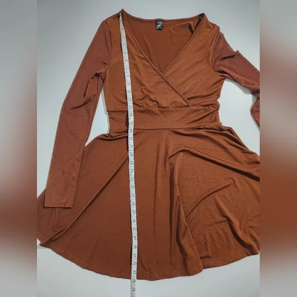 SHEIN Unity Contrast Mesh Overlap Collar Fit And Flare Dress Size Medium M - Picture 9 of 10